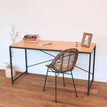 코끼리리빙 졸튼 일자형 책상 1400 DIF-1460, 티크 + 블랙