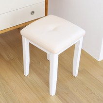 숲속애 화장대의자 원목 스툴 소, 화이트