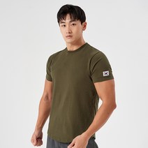 허그본 남성용 데일리 머슬핏 빅로고 반팔 티셔츠 태극라인