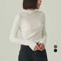 ELLE PARIS 목넥 긴팔 골지니트
