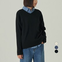 ELLE PARIS 브이넥 오버핏 롱 니트