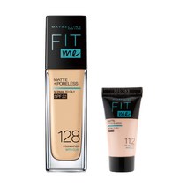 메이블린 핏미 파운데이션 30ml + 미니 파운데이션 5ml 세트, 본품(128 웜 누드), 미니(랜덤발송), 1세트