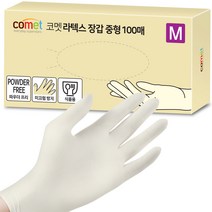 코멧 라텍스장갑 중형 M, 100매, 1개