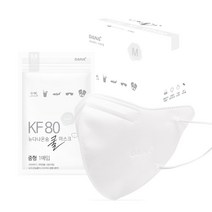 다나마스크 뉴 다나온숨 쿨마스크 새부리형 중형 KF80, 50개입, 1개, 흰색