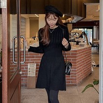 큐니걸스 여성용 하프꽈 플레어미니원피스