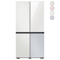 [색상선택형] 삼성전자 비스포크 프리스탠딩 냉장고 방문설치, RF85A9241AP, 코타 화이트 + 글램 화이트 + 코타 페블