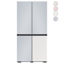 [색상선택형] 삼성전자 비스포크 프리스탠딩 냉장고 방문설치, RF85A93J1AP, 코타 페블   글램 화이트