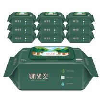 배냇짓 네이처 포레 아기물티슈 캡형, 72매, 10팩