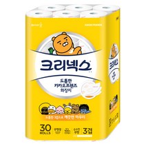 크리넥스 도톰한 천연펄프 3겹 카카오 화장지 30m, 30롤, 1개