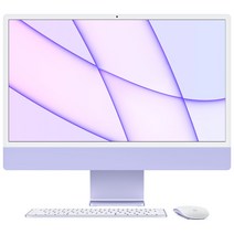 Apple 2021 아이맥 24, 퍼플, M1, Apple M1 8 core, SSD 512GB, 16GB, Retina 4.5K, Gigabit Ethernet, Z1310001Q, CTO
