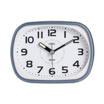 오리엔트 모던 타원 라이트 알람 무소음 탁상 시계, 블루