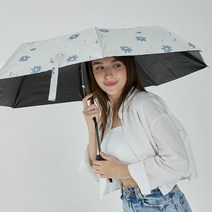 풋온 플라워 패턴 3단 자동 우산 양산