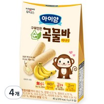일동후디스 아이얌 순곡물바 바나나, 40g, 4개