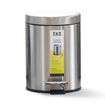 홈앤미 EKO 베이직 무소음 페달 휴지통 5L EK9624, 스테인레스, 1개