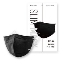 피앤씨 슬림핏 컬러마스크 대형 KF94, 50매, 1개, 블랙
