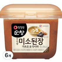 대상 청정원 미소된장 가쓰오&다시마, 450g, 6개