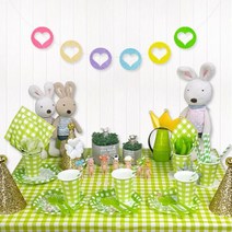 와우파티 테이블 세트, 체크(라임그린)