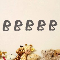 이니셜 스티커 5p 2세트, 연회색 b