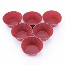 삼보넷 실리콘 원형 몰드 머핀컵 6p, 레드, 1개