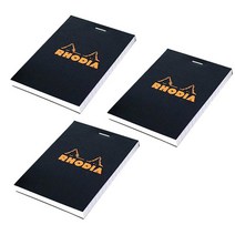 로디아 메모패드 no.11(줄지) 80매, 블랙, 3개