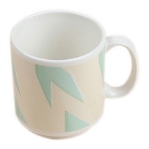 비브플랫 도자기 페더 330ml 머그컵, 옐로우 + 민트