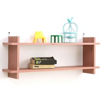 아라마가구 끼움 2층 벽선반 800, 핑크