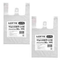 롯데이라이프 비닐봉투 백색, 8L, 180개