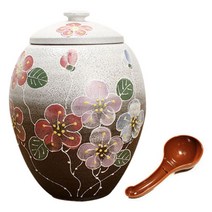 LKmade 엘케이메이드 옹기 투톤 쌀항아리 10-12kg, 모란