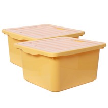 보노하우스 레브스토리지 수납박스 L, 옐로우, 2개입