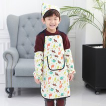 베베슈에뜨 아동용 면앞치마 + 두건 + 팔토시 세트