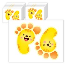 환타스틱스 바닥꾸미기 발바닥 스티커 5장 x 2p, 노랑 고양이