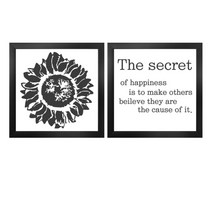 꾸밈 빈티지 해바라기 그레이 + 레터링 그레이 투명 아크릴 액자, 블랙