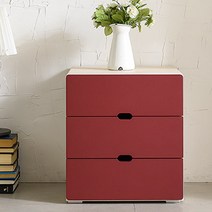 제이디퍼니처 로미 3단 서랍장, 버건디