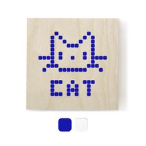 1AM 픽셀도어사인 정사각 + 5mm 픽셀 스티커 2p, 파랑, 반사