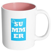 핸드팩토리 식스 레터스 여름 머그컵 330ml, 내부 파스텔 핑크, 1개