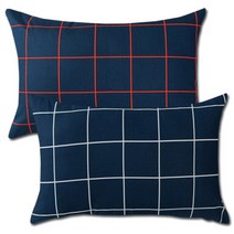 이코니하우스 카니발 베개커버 2p + 솜 2p 세트, 네이비R, 네이비W