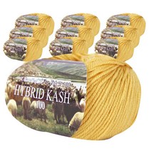 하이브리드 캐시 100 뜨개실 10p, 노랑, 10개