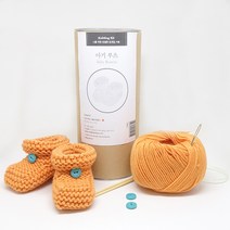 멜로우 아기 부츠 뜨개질 키트, 오렌지, 1세트