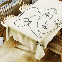 아울리빙 심플 일러스트 식탁보, B, 140 x 140 cm