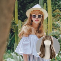 핑크에이지 러브미 롱롱 슈프림사 그라데이션 통가발 L, KB1 카키브라운, 1개
