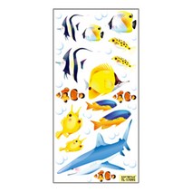 환타스틱스 홈코디 포인트스티커 물고기4 TL-17095 2매 x 2p, 혼합 색상