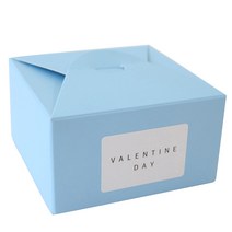 황씨네도시락 레이스 박스 36p + 스티커 발렌타인 사각 36p, 블루, 1세트
