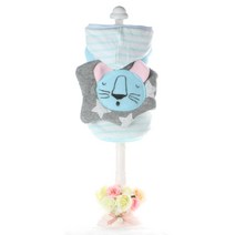 이코디 엘리펀트 기모 후드 고양이 & 강아지 옷, 블루