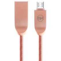 치항 메탈릭 디자이너스 데이터 충전 케이블 5핀 QH-C3320, QH-C3320(핑크), 1개, 1000mm