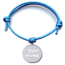 펫츠룩 굿모닝 블루 반려동물 목걸이 M + 메탈원형 팬던트 M, 실버(길냥이아니에요), 1개