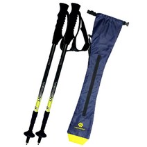 버먼트 누베스 경량 4단 등산스틱 2p + 시코 스틱 파우치 세트, 등산스틱(그린 + 블랙), 파우치(네이비)