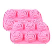 케이지 실리콘 다용도몰드 잎사귀장미 6구 2p, 랜덤 발송