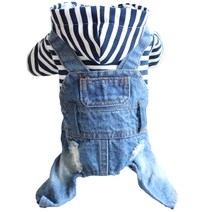 이코디 반려동물 스트라이프멜빵 FC옷, 혼합 색상