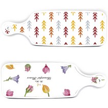 로엠디자인 서빙 도마 2p 로맨틱패턴플라워보드 세트, 소나무화이트, 1세트