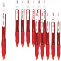 동아 크로닉스 DX 볼펜 0.7mm, 레드, 12개입